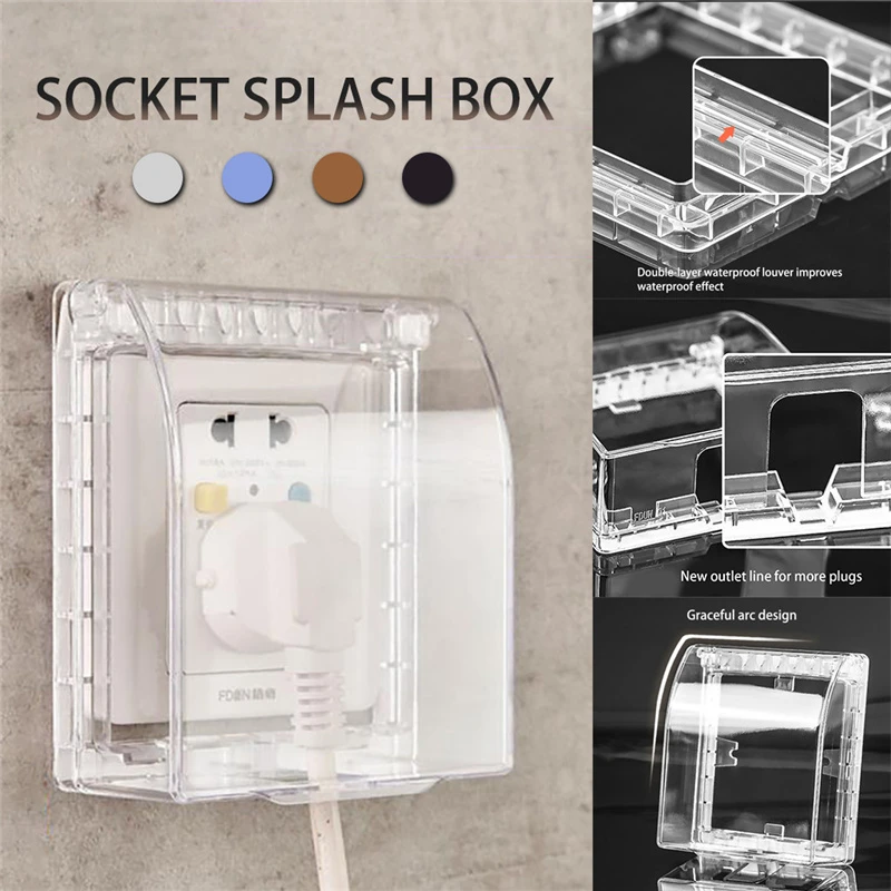 Plastic Waterproof 86 Type Wall Socket Plate Panel Switch Box Cover Protector Plastic Waterproof 86 Type Wall Socket Plate Panel Switch Box Cover Protector
