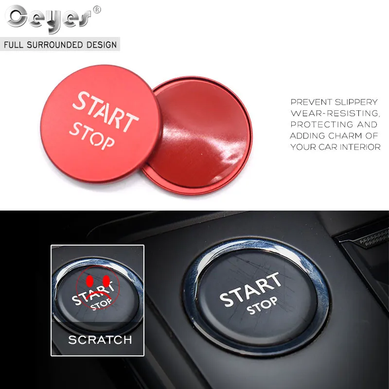 Ceyes наклейки для автомобиля ford Peugeot 5008 3008 408 508l 2008 308 4008 двигателя автомобиля кнопка запуска и остановки кольцо с чехлом для авто Стайлинг