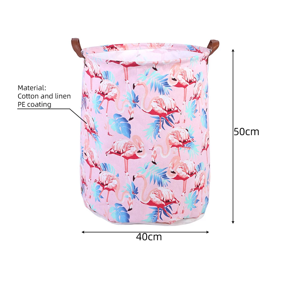 40x50cm Folding Laundry Basket Round Storage Bin Bag Large Hamper Collapsible Clothes Toy Holder Bucket Organizer Large Capacity