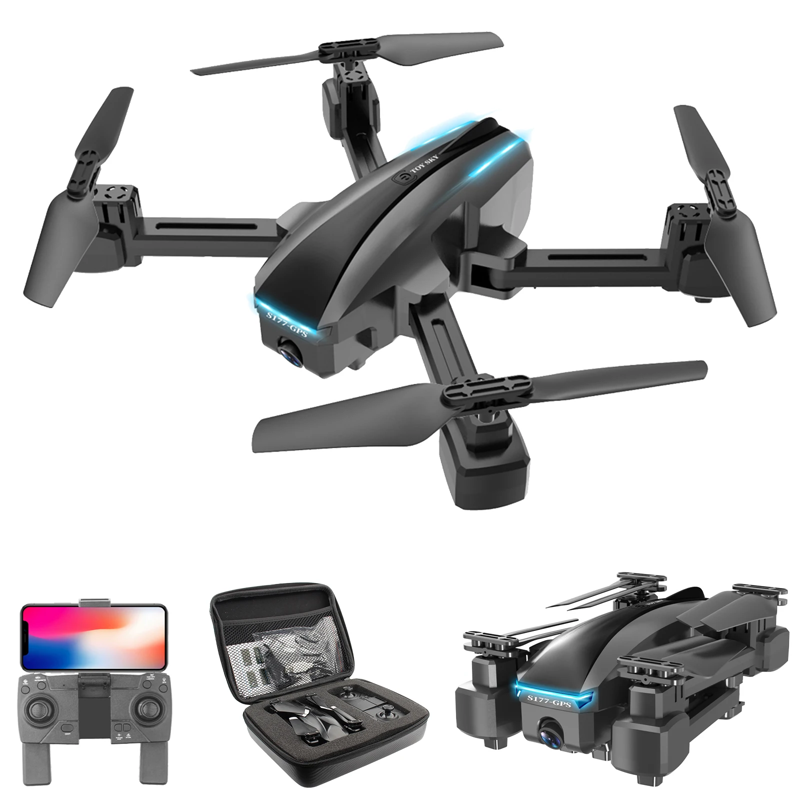 Квадрокоптер CSJ S177 с GPS и камерой 4K Wi-Fi FPV | Игрушки хобби