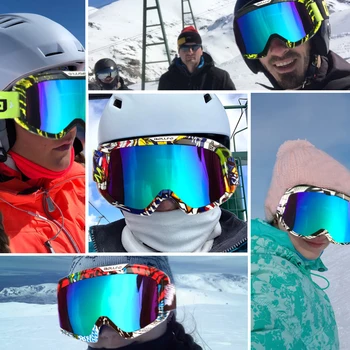 

Ski Snowboard Goggles Windproof Sand-proof Adjustable Snow Skiing Goggles for Men Women