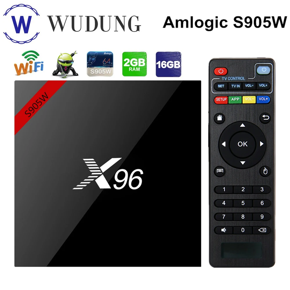 X96W Android 7 1 Смарт ТВ коробка 2GB16GB Amlogic S905W 4 ядра 2 ГГц Wi Fi Декодер каналов кабельного