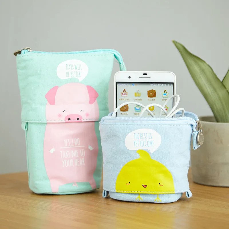 Cute Unicorn School Pencil Case for Girls Boys Telescopic Pencilcase Kawaii Cat Pen Holder Bag Pencilfolder Stationery Large Box