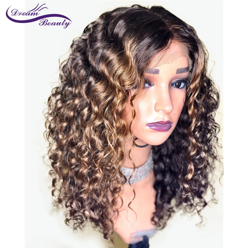 Carina бразильские свободные волнистые 13X6 человеческие волосы на кружеве парики PrePlucked Remy Ombre Цвет бесклеевой парик