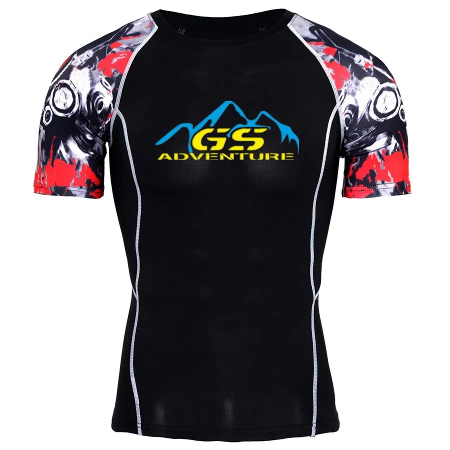 color 3 ADVENTURE GS напечатанная 3D мужская футболка фитнес быстросохнущая футболка с коротким рукавом компрессионная Мужская рубашка ММА футболка мужские s Топы лето - Цвет: color 3