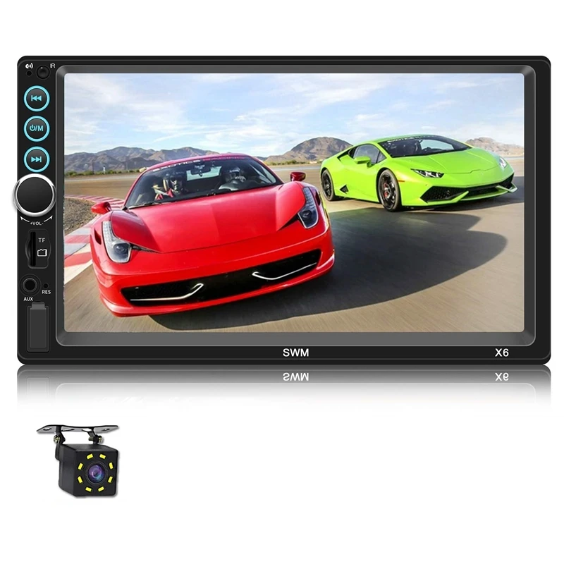 7 дюймов, двойной din автомобильный стерео с головное устройство Bluetooth TF USB FM Aux-In Радио Аудио Pressscreen MP5 плеер приемник Поддержка Зеркало