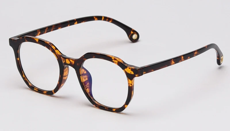 leopard with clear Peekaboo Ретро полигон синий экран очки корейский стиль прозрачные линзы леопард мужские очки по рецепту женские аксессуары - Цвет оправы: leopard with clear