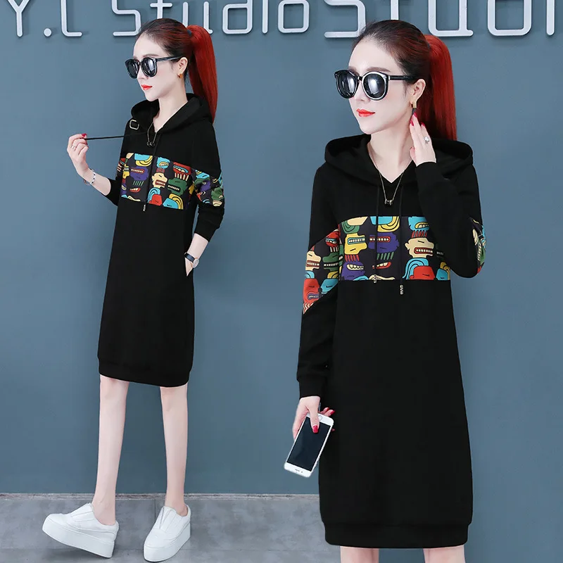 

Dress WOMEN'S Dress Spring Clothing 2020 New Style Popular Fashion Western Style Short-height Spring And Autumn Casual Sweatshir