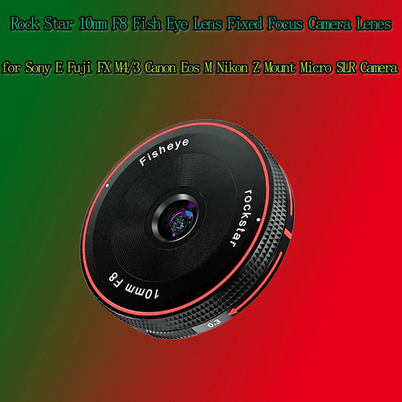 Rock Star 10mm F8 Fish Eye Lens Fixed Focus Camera Lenes for Sony