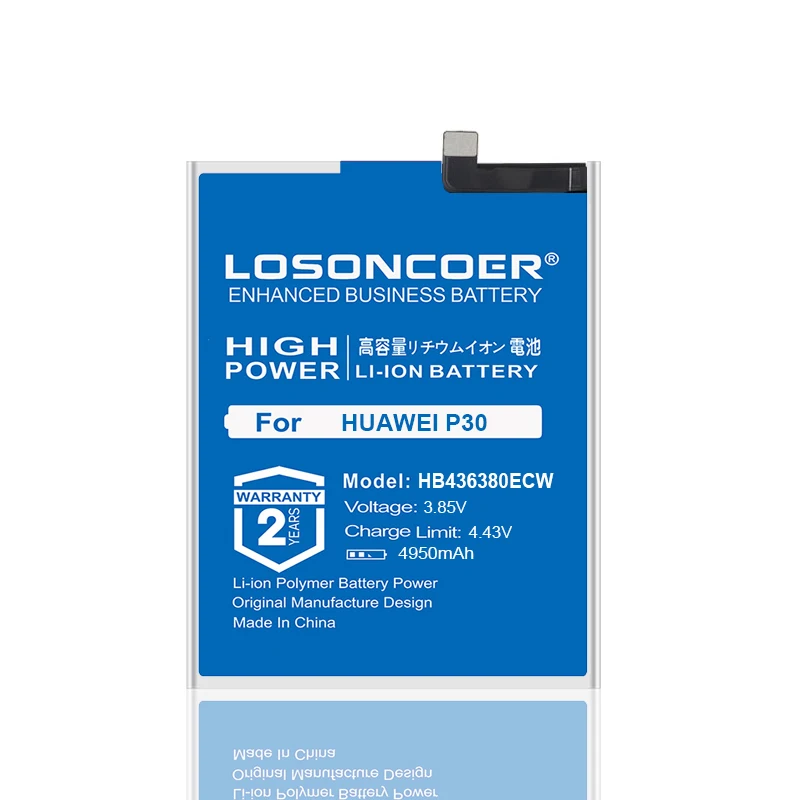LOSONCOER 4950 мА/ч, HB436380ECW Аккумулятор для Huawei P30 Батарея ELE-L09 ELE-L29 ELE-AL00 ELE-TL00 Батарея+ номер для отслеживания