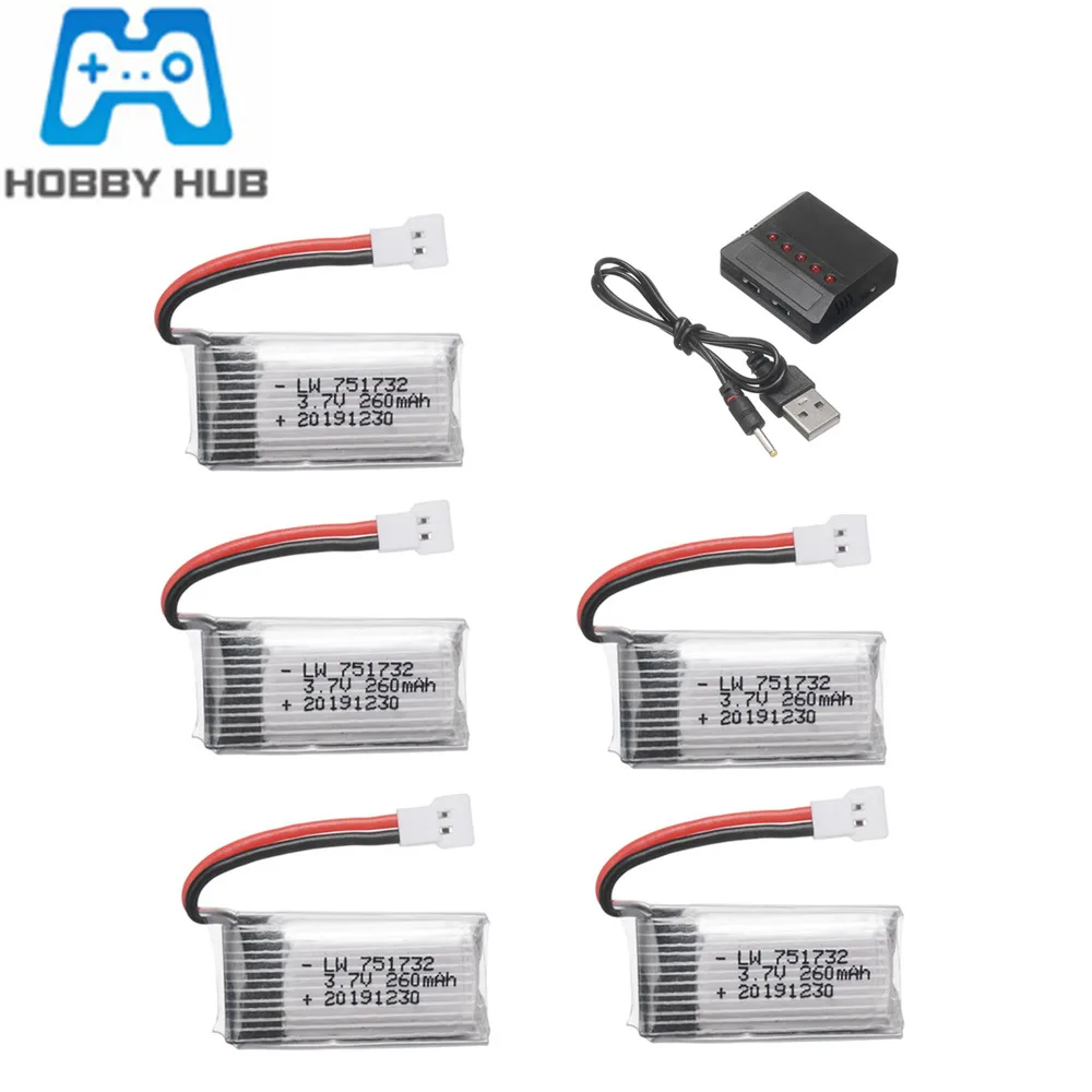 Литий-полимерный аккумулятор 3 7 в 260 мАч для JJRC H8 Mini RC Quadcopter аксессуары дрона