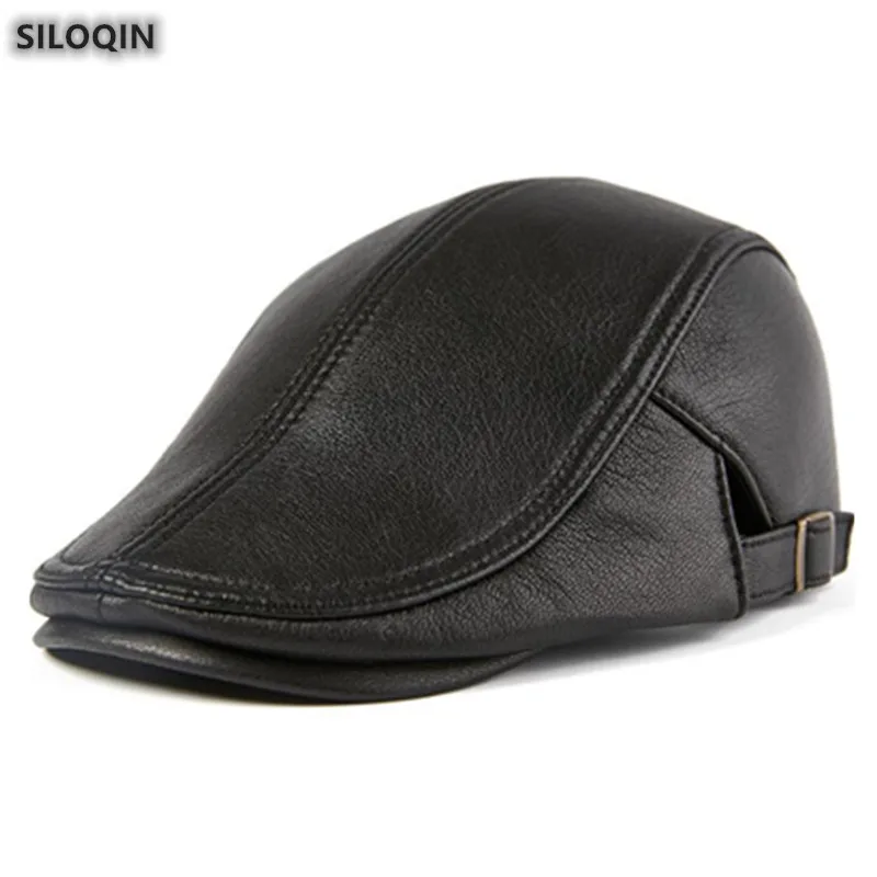 SILOQIN, новинка, натуральная кожа, шапка, Осень-зима, мужские береты, овчина, кожа, шапка, модные мужские бренды, шапка s, разные цвета, папа, шапки