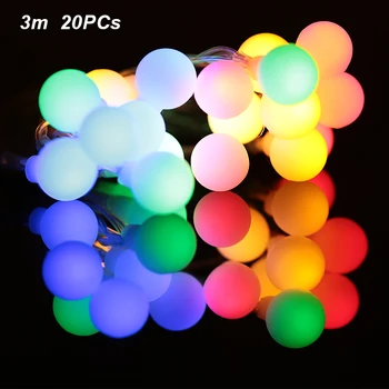 

Fairy Light USB Wedding Durable Fairy String Fairy String Light 20LED Round Ball 3.0M Outdoor Xmas Decor Garden Landscape Lamp