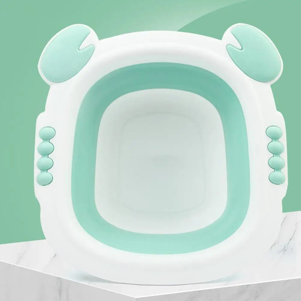 Green Kuulee детская Портативная Складная Ванна для ванной для младенцев умывальник водонепроницаемый складной бассейн Умывальник для ног умывальник экологический PP+ TPR - Цвет: Green