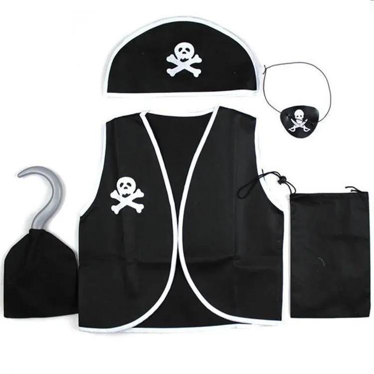 

Halloween Children Pirate COS Performance Costume Children Caribbean Pirate Clothing 5 Pieces