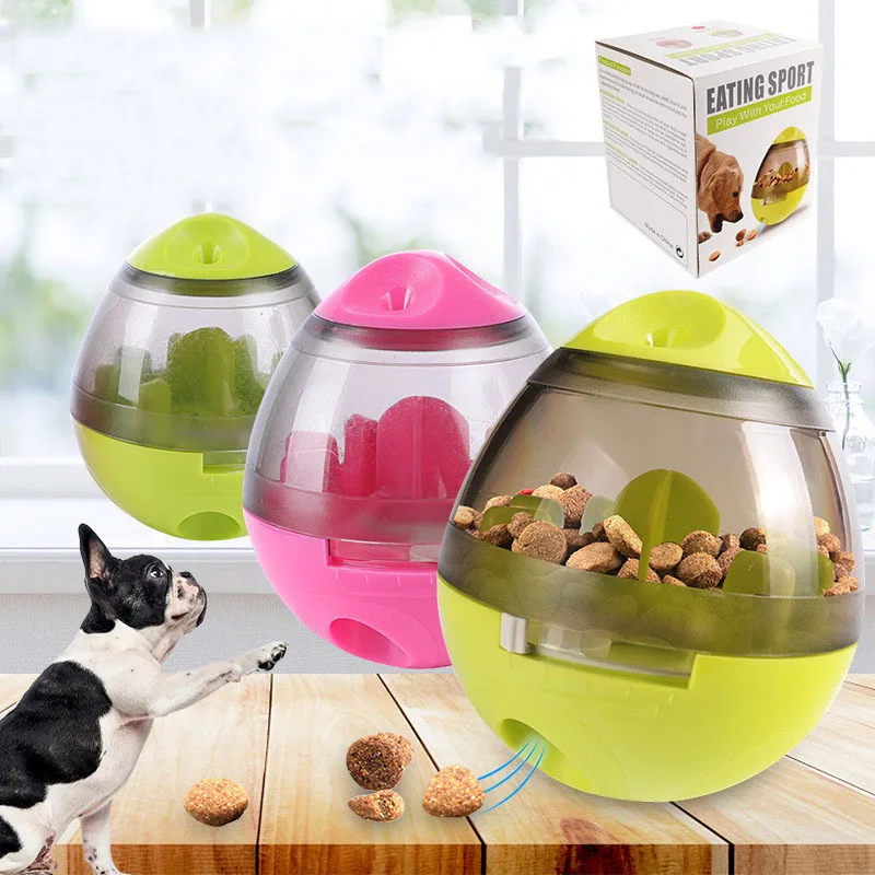 Interactive Dog Cat Food Treat Ball Bowl Toy Funny Pet Shaking Leakage