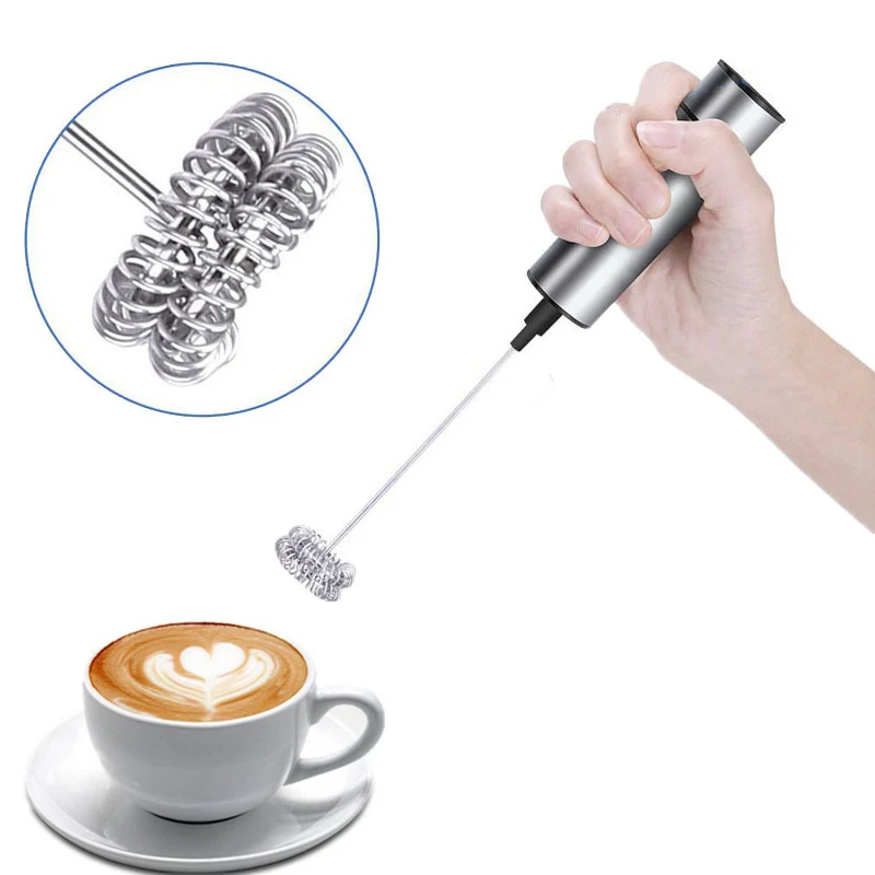 

Electric Milk Frother Hand Milk Foamer Kitchen Mixer for Cappuccino Coffee Egg Beater Drinks Blender with Stand