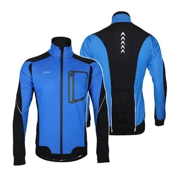 

ARSUXEO Winter Warm Thermal Cycling Long Sleeve Jacket Bicycle Clothing Windproof Jersey MTB Mountain Bike Jacket