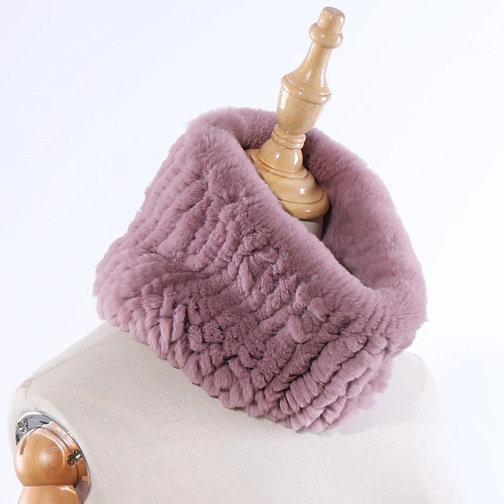 

SUPPEV&STTDIO 2019 Real Rex Rabbit Fur Ring Scarf Snood Knitted Scarves Warm Soft Elastic Natural Fur Neckerchief Headband