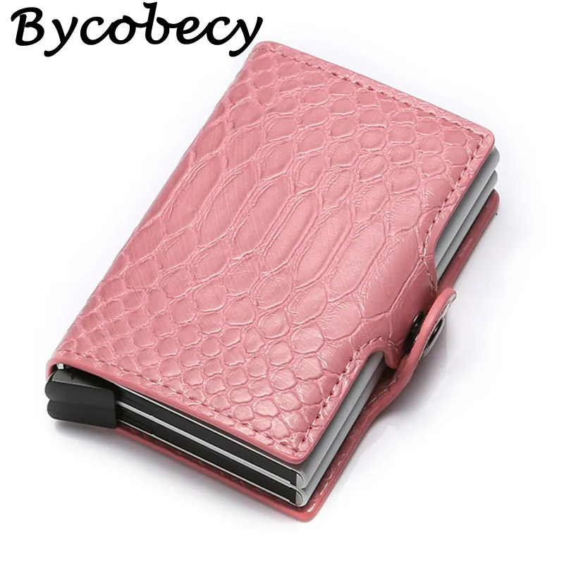 Bycobecy Anti Rfid Men Women Credit Card Holder ID Case Wallet Metal Aluminum Fashion Bank Creditcard Holder Protection Carteira