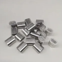 Manchons en Aluminium ovales à trou unique pour le sertissage de câbles métalliques, diamètre 6mm, 20 pièces 