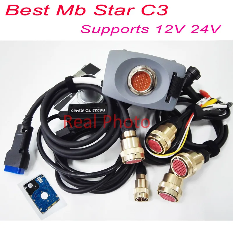 MB Star C3 полный комплект с 5 кабелями инструмент для диагностики авто MB C3 с,09 HDD MB Star C3 анализатор двигателя полный комплект для автомобиля/грузовика - Цвет: C3 With HDD