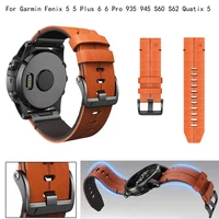 22 26mm Quickfit Watch Strap For Garmin Fenix 6 6X Pro 5X 5 Plus 3HR 935 945 S60 Genuine Leather Band Silicone Watch Wristband