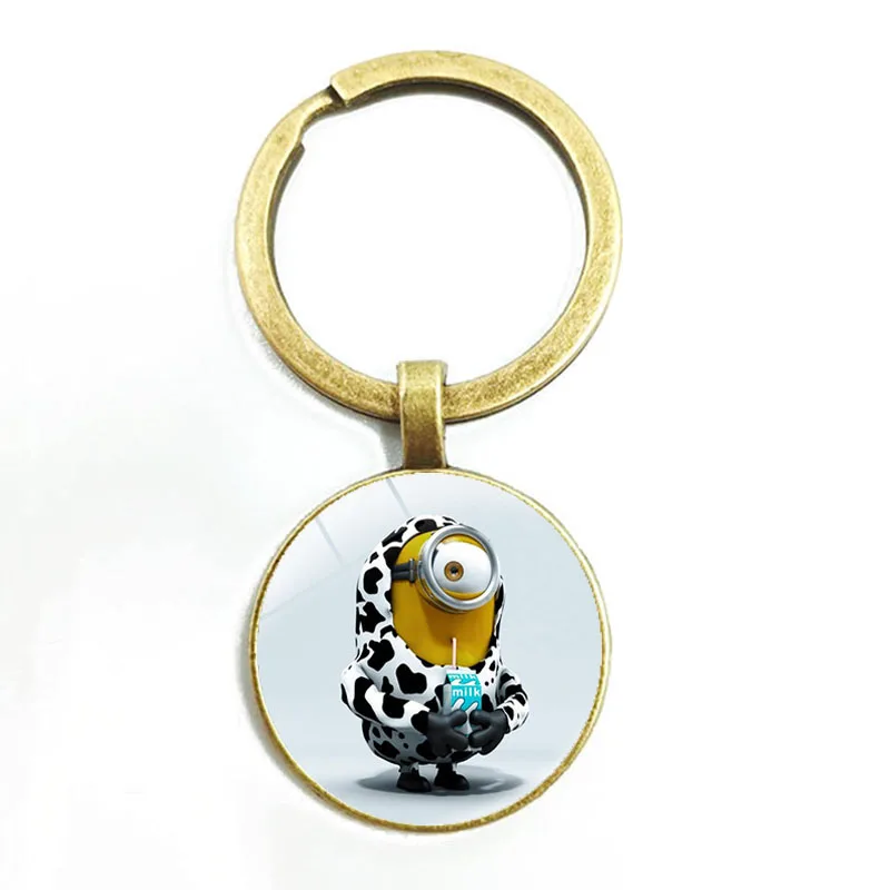 Despicable Me Minion Action Movie Glass Cabochon Keychains for Kid