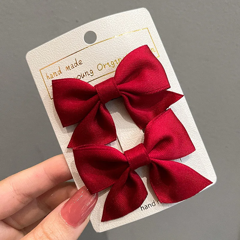 2PCS/onePair Bow Headgear Cute Sweet Little Girl Hair Accessories Summer Girls Net Red Clips Baby Hairpins Children Hair Clips 2PCS/onePair Bow Headgear Cute Sweet Little Girl Hair Accessories Summer Girls Net Red Clips Baby Hairpins Children Hair Clips