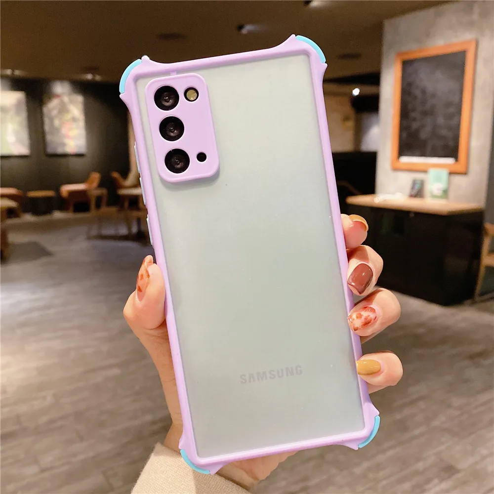 Armor Phone Case For Samsung Galaxy M42 M02 M31 M52 M51 M01 Core M30 M62 M10 Candy Color Shockproof Matte Back Cover kawaii phone cases samsung