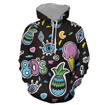 

3D print Mens Sweatshirt Long Sleeve Autumn Spring Casual Hoodies Top Boy Blouse Tracksuits Sweatshirts Hoodies Men