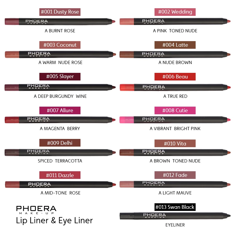 13 Colors Matte Lip Liner Pencil Longwearing Richly Pigmented Waterproof Sweatproof Make Up Cosmetics Maquillage Femme TSLM1