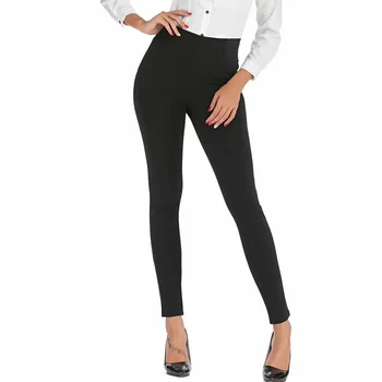 

Autumn women's pants casual solid color high waist stretch slim pants