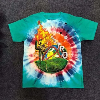 

Tie Dye Smiley Astroworld Men and Women T Shirt Oversize Short Sleeve Hip Hop Summer Tees O Neck Harajuku Streetwear Top Tees