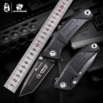 

HX OUTDOORS ZD-026 Folding Knife 58HRC 9CR14MOV Blade G10 Handle Outdoor Camping Travel Hunting Tactical Utility EDC Tool Knives