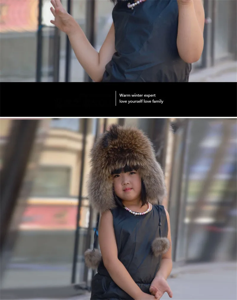 Россия хит продаж модная зимняя шапка из меха енота и лисы с ушками для женщин толстая и теплая зимняя шапка W #58