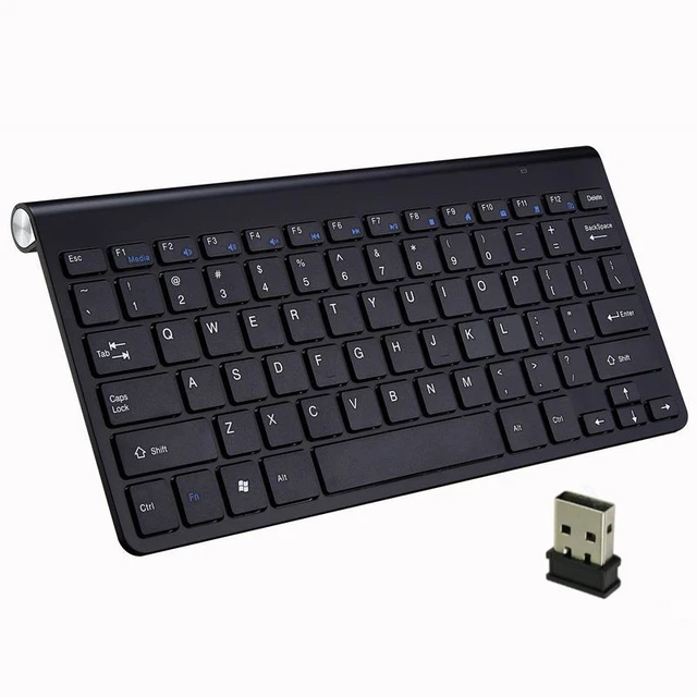 Kablosuz klavye Mini USB klavye PC laptop için TV bilgisayar kauçuk keycaps  ergonomik gürültüsüz klavye - AliExpress
