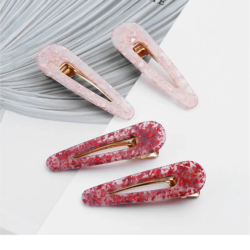 

2pc Hair Clips Hair Acrylic Alligator Clamp Korean Sequin Foil Long Barrette Leopard Color Hairpin Women Girls Hair Accessories