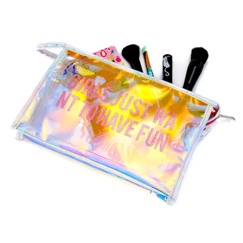 

Vogvigo Waterproof Transparent Cosmetic Bags Letter Women Make Up Bag Pouch Wash Toiletry Bag Travel Organizer Case Make Up Box
