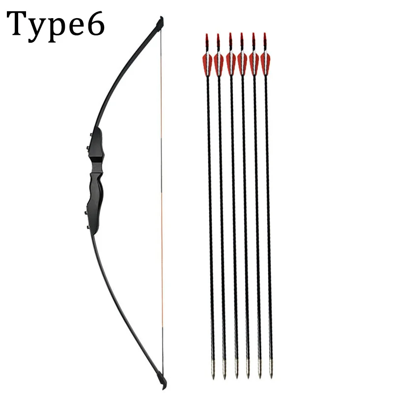 40lbs прямой лук 5" Молодежный Начинающий тренировочный Рекурсивный лук 31,5" Стекловолоконный набор стрел для охоты стрельбы из лука - Цвет: Type6(Bow and Arrow)