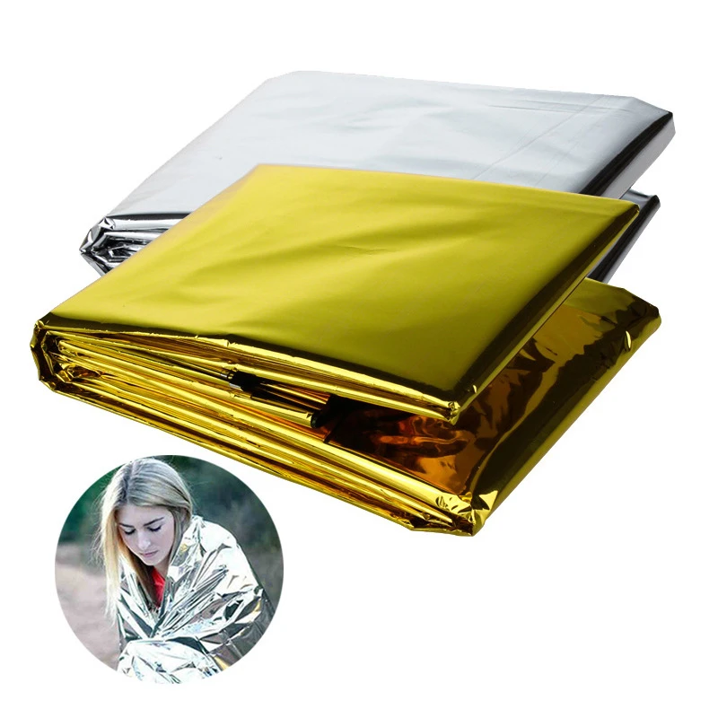 First Aid Emergency Blanket Hypothermia Rescue First Aid Camp Keep Foil Mylar Lifesave Warm Heat Bushcraft Outdoor Thermal Dry Emergent Blanket Survival Kit
