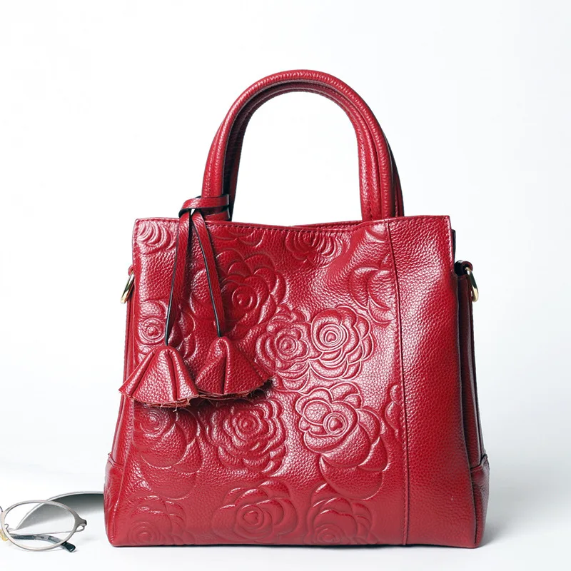 

2019 Autumn And Winter New Style First Layer Cowhide Leather Single-shoulder Bag Women's Handbag Europe And America Fashion Momm