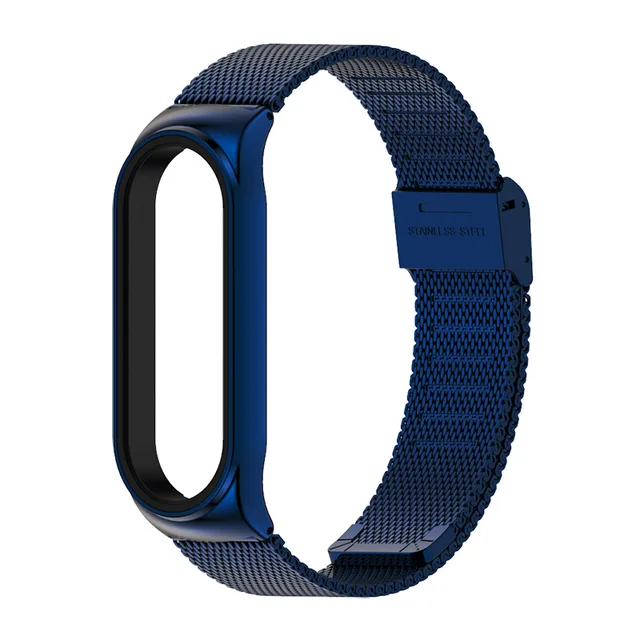 Strap for Mi Band 6 5 4 3 Metal Milanese Bracelet On Mi Band 4 Wristband Stainless Steel Mi Band6 Strap For Xiaomi Miband5 4 3 Blue