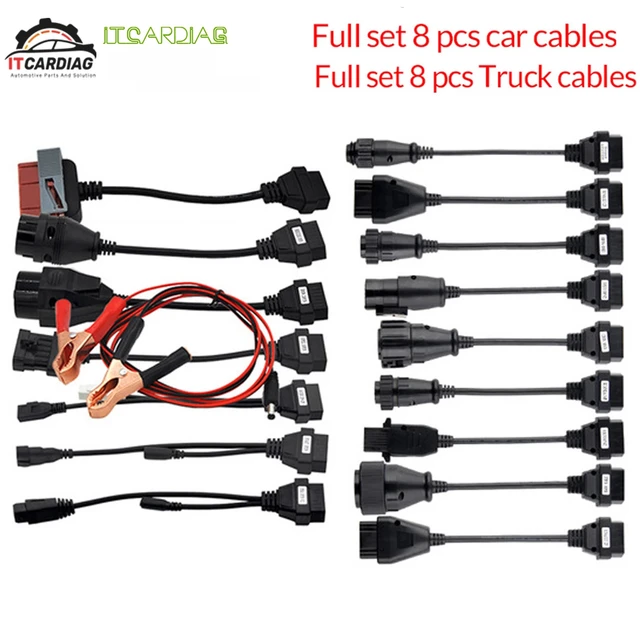 8pcs Full Set Car Cables Adapter OBD2 II CDP for Autocom CDP Pro