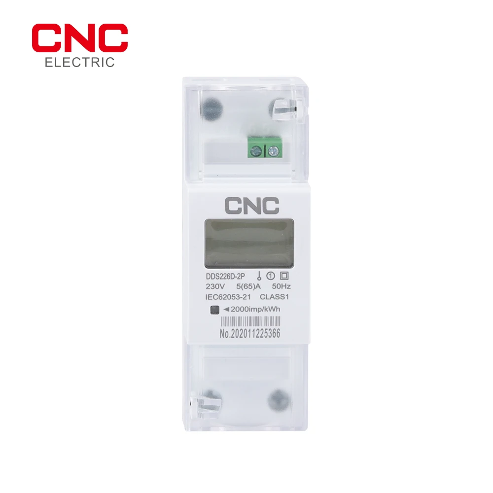 

Однофазный измеритель энергии на Din-рейке CNC DDS226D-2P, ЖК-дисплей, 65 А, 220 А, 230 В, 50 Гц, 60 Гц, активная энергия, импорт, экспорт, кВтч