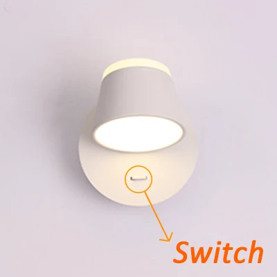 White Switch Современный внутренний отрегулируемый настенный светильник с металлическим поворотом, сенсорный переключатель регулирующий яркость, спальня, ванная комната, зеркало, лампа для чтения, светильник - Цвет абажура: White Switch