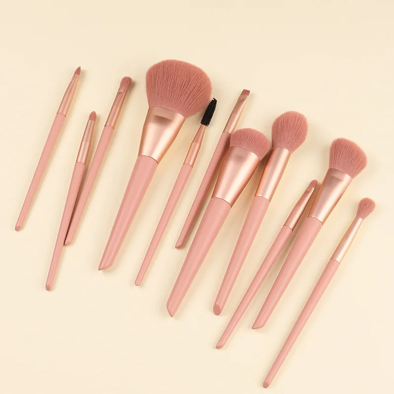 

11pcs/Set Professional Pink Makeup brushes Set Powder Foundation Blusher sculpting Highlighter Eyeshadow crease smudge eyebrow