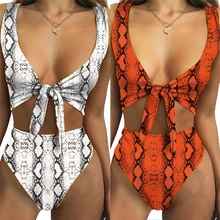 Sexy Bikinis Snaked High Waist Swimsuit Triangle Deep V Swimwear Backless Sexy Bathing Suits Tie Summer Split Swimsuit Bikinis Sexy Bikinis Snaked High Waist Swimsuit Triangle Deep V Swimwear Backless Sexy Bathing Suits Tie Summer Split Swimsuit Bikinis