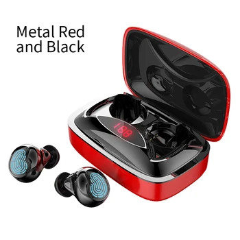 

TWS bluetooth 5.0 earphone mini Wireless Earphones with 2000mAh LED power display touch button noise reduction Sport Headset