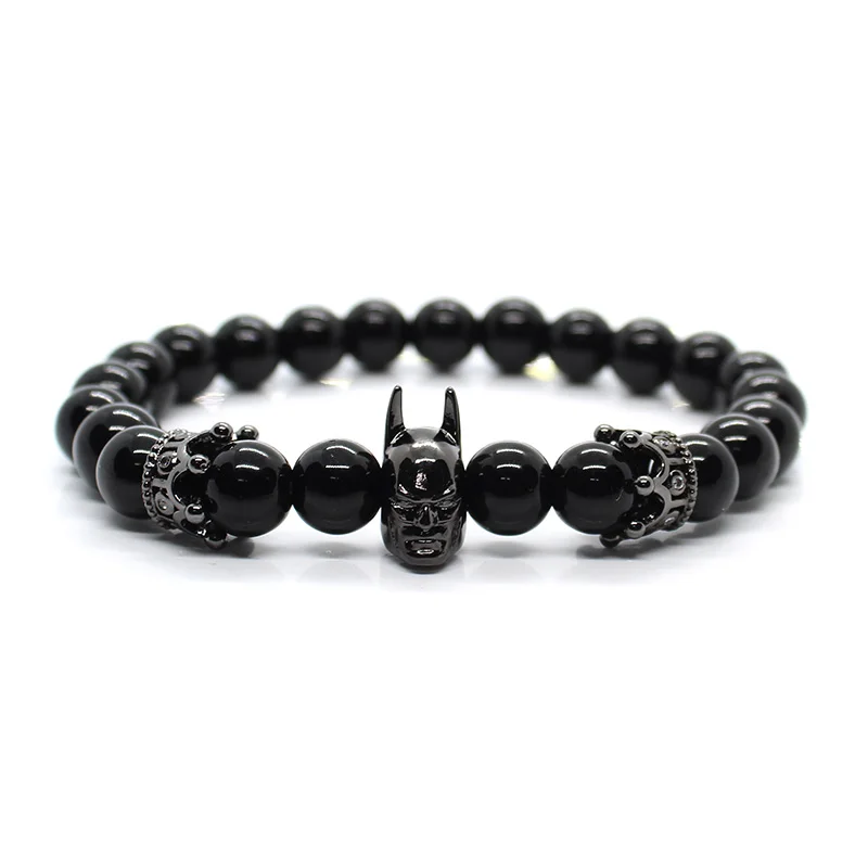 

Natural Stone Beads Bracelet Men Bileklik Jewelry Batman Bracelets For Women Pulseras Mujer Braclet Fashion Mens Accessories